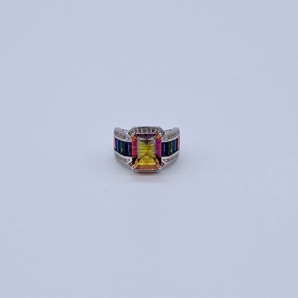 EUC Sterling Silver Bi Colored Topaz Cocktail Ring - Picture 13 of 16